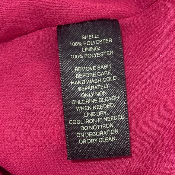 White House Black Market Sleeveless Fuchsia Sequined Ruffled Dress women sz S - Picture 7 of 8